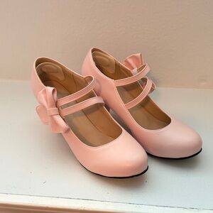 Elegant light Pink Women's Heel Maryjanes
